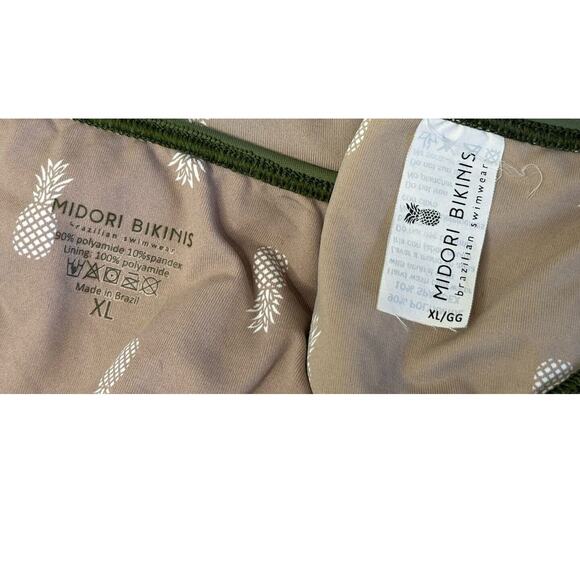 MIDORI BIKINIS Brazilian Swimwear Bottoms Olive Green Tavarua Size XL - Picture 6 of 6